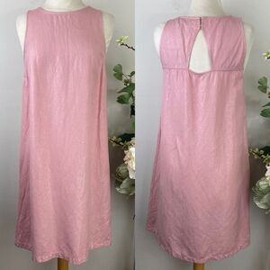 LOFT Dress | Pink Shimmer | Linen Blend | Back Cutout | size 4 (Small)